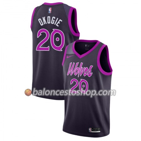 Camiseta Hombre NBA Minnesota Timberwolves Josh Okogie 29 2018-19 Nike City Edition Violeta Swingman